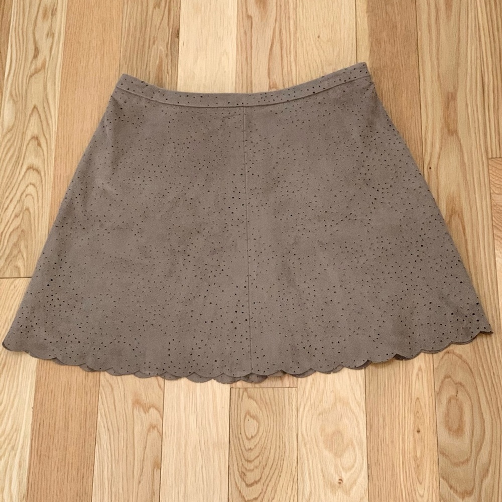 BCBGMaxAzria Sheryl Faux Suede Mocha Skirt S